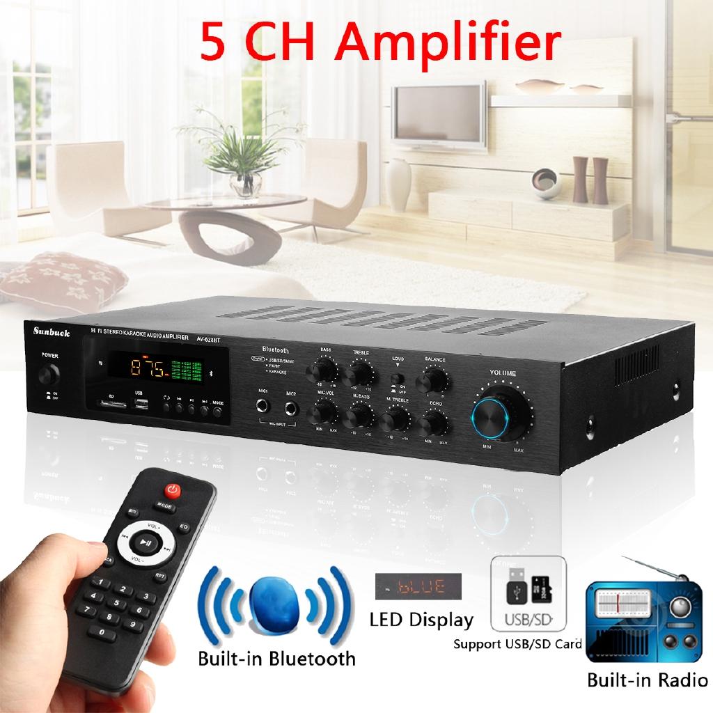 Ideal World 220V 1120W 4 ohm 5CH Bluetooth 4.0 Stereo AV Surround Amplifier+RC karaoke Cinema