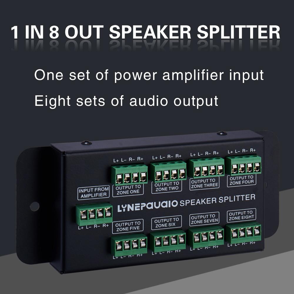 TOMTOP JMS 1 In 8 Out Speaker Selector Switch Audio Signal Switcher Power Amplifier Audio Receiver Splitter