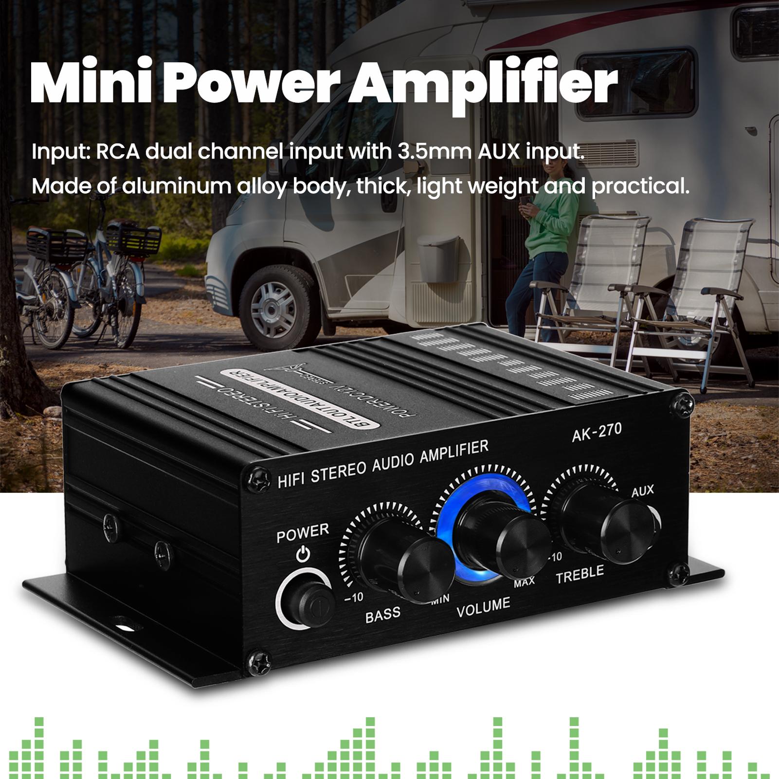 TOMTOP JMS AK270 Mini Audio 2-Channel Stereo Power Amplifier Portable Sound Amplifier AUX Input Speaker Amp