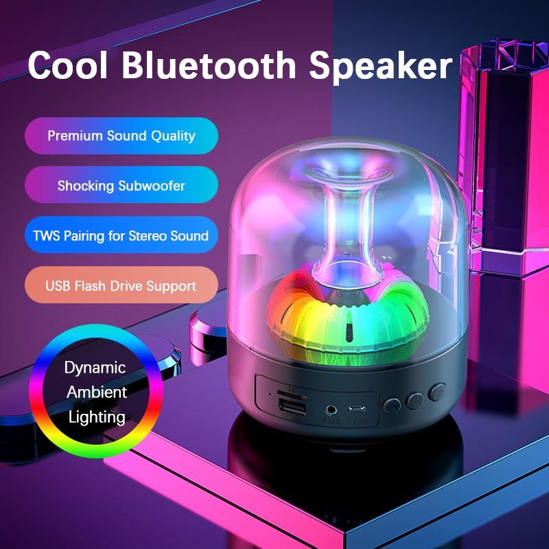 Happy family RGB Wireless Bluetooth Speaker Mini Portable Bluetooth Music Box HIFI Sound Bluetooth Loudspeaker With 3.5MM Audio Support TF Play Hand-Free Call