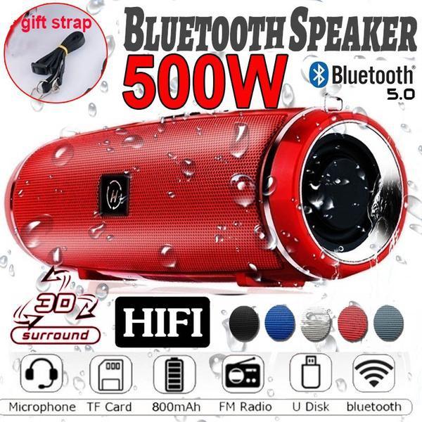 ZCXU Wireless Bluetooth 5.0 Speaker Outdoor Waterproof Column Stereo HiFi Speakers Support TF Card FM Radio Mp3 Player for SmartPhone/Tablet/Computer