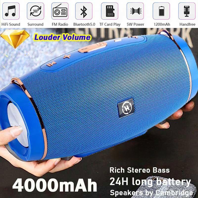 Jessica Miya Portable Wireless Bluetooth 5.0 Speaker Outdoor Waterproof Column Stereo HiFi Speakers Support TF Card FM Radio Mp3 Player