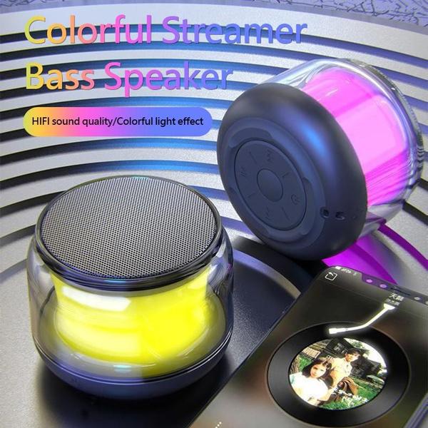 Happy family Wireless Bluetooth Speaker With LED Light Outdoor HIFI Sound Deep Bass Game Speakers AUX Audio TF Card