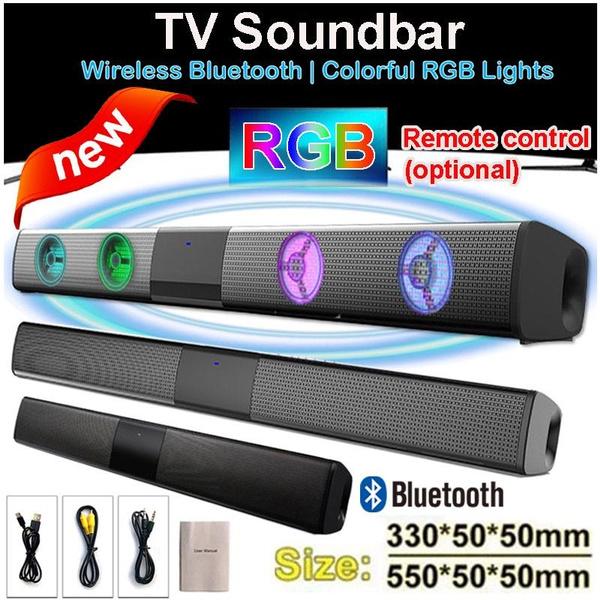 NIUBI Supermarket 330MM/550MM RGB Sound Bar,Subwoofer Wireless Bluetooth TV Soundbar Speaker Hi-Fi Stereo Speaker Home Theater Strong Bass Sound Bar Sound