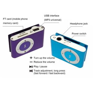 TOMTOP JMS Mini Portable USB MP3 Player Mini Clip MP3 Waterproof Sport Compact Metal Mp3 Music Player with TF