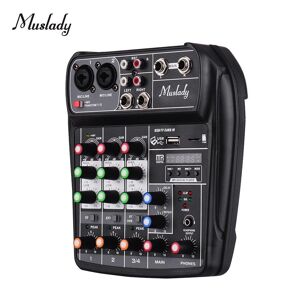 TOMTOP JMS Muslady AI-4 Compact Mixing Console Digital Audio Mixer 4-Channel BT MP3 USB Input +48V Phantom