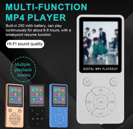 LOMEII Electronic 1 Set MP4 Player Portable Bluetooth-compatible Music Player with Multiple Playback Modes for FM Video Game