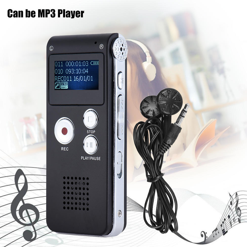 TOMTOP JMS Mini 25H 8GB Digital Audio Voice Recorder Dictaphone MP3 Music Player