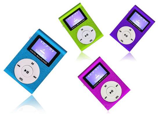 LOMEII Electronic Mini MP3 Player LCD Screen Support TF Card Metal Clip USB Sports Music Walkman for Running