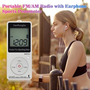 TOMTOP JMS HRD-602 Portable Radio Receiver FM/AM Radio LCD Display Lock Button Pocket Radio with Earphone