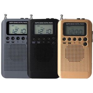 LOMEII Electronic HRD-104 Mini Portable Digital LCD Display Dual Band AM FM Stereo Radio Receiver