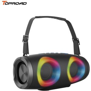 TOPROAD Bluetooth Speakers Portable Wireless Stereo Bass Boombox Subwoofer Column Support FM Radio LED RGB Lights