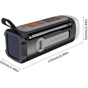 TOMTOP JMS Emergency Radio, 4500mAh Portable Hand Crank Solar Powered AM FM SW Radio Outdoor  Radio Wireless