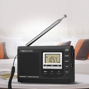 Electric1 VBESTLIFE Portable Mini Radios FM/MW/SW Receiver w/ Digital Alarm Clock FM Radio Receiver