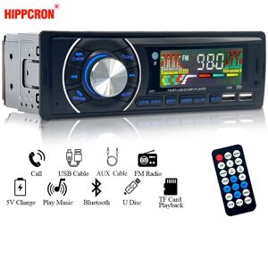 SageTechnology Hippcron Car Radio Stereo Receiver 1 DIN FM Bluetooth MP3 Audio Player Cellphone Handfree Digital USB/TF With In Dash Aux Input