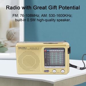 LOMEII Electronic Portable Radio AM FM Full Multiband HiFi Sound Low Distortion Button Operation with Antenna Pocket Sized Radio