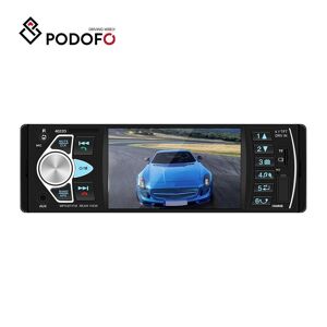 Podofo  4.1'' Car Radio 1Din Audio Stereo FM Bluetooth Steering Wheel Remote Control Car player