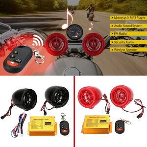 VehicleKit Motorcycle MP3 Player Speakers Audio Sound System FM Radio Security Alarm Wireless Remote