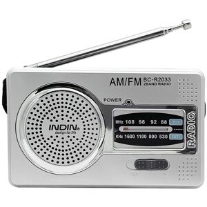 TOMTOP JMS INDIN BC-R2033 Mini AM FM Radio 2 Band Radio Receiver Portable Pocket Radio Built-in Speaker w/