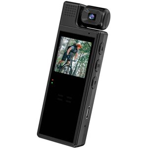 TOMTOP JMS 4K UHD Mini Body Camera with Audio and Video Recording 180 degrees Lens Rotatable 6 Hour Battery Life Video