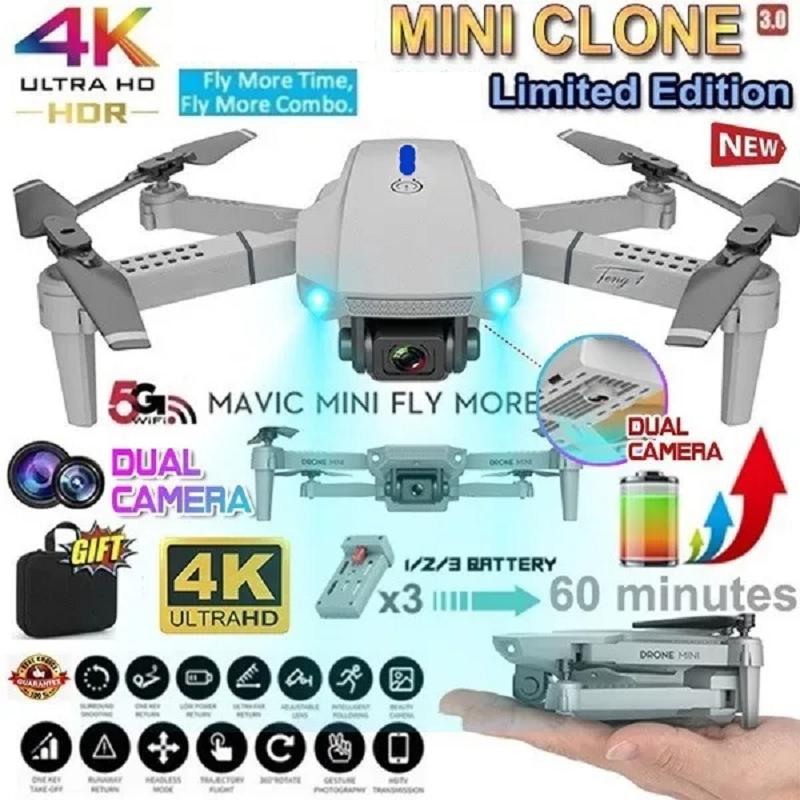 PRISMA 2023 New E88 RC Mini Drone 4K Wide Angle Single/Dual Camera Optical Flow Positioning WiFi FPV Helicopter Foldable Selfie Quadcopter Toy Gift