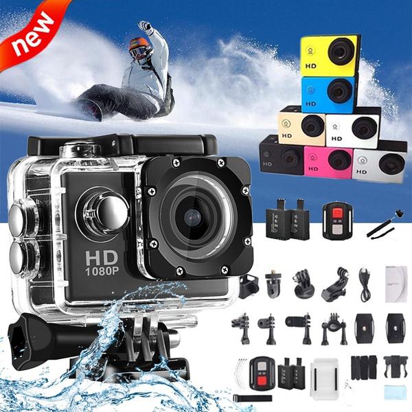 ZLXR 1080P Outdoor Sports Action Camera 30m Waterproof 12MP/5MP Extreme Sports Photography DV Sports Cam Camcorder for Surfing Parachuting Diving Skiing