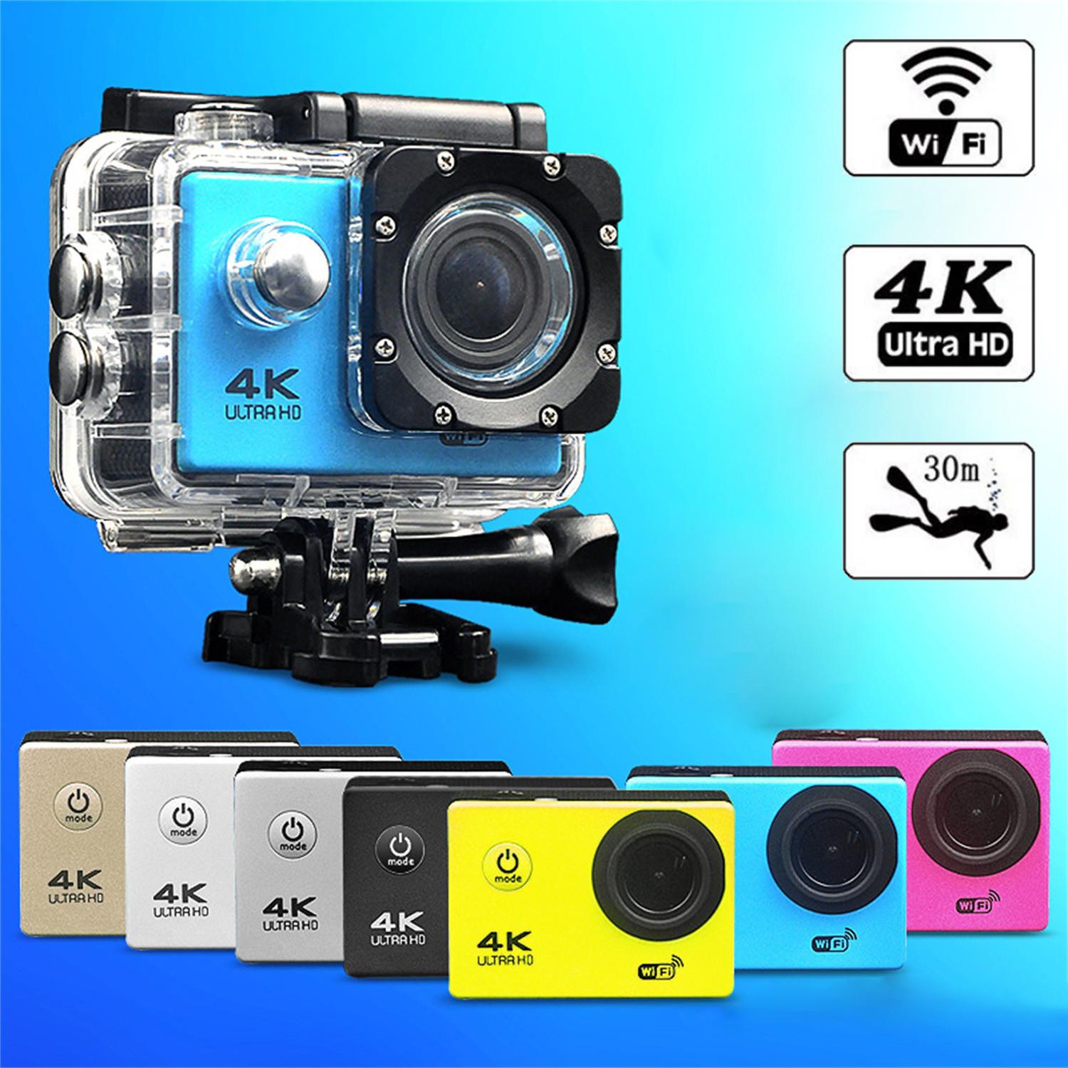Lolili Ramidos New Action Camera Ultra HD 4K WiFi 2 Inch 170D Underwater Waterproof Helmet Video Recording Sport Cam
