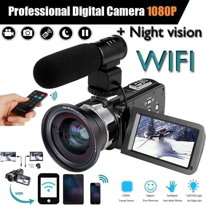 weihexin LCD 24.0MP Camcorder Camera Full HD 1080p Video Camera Digital Zoom  270° Rotation Screen