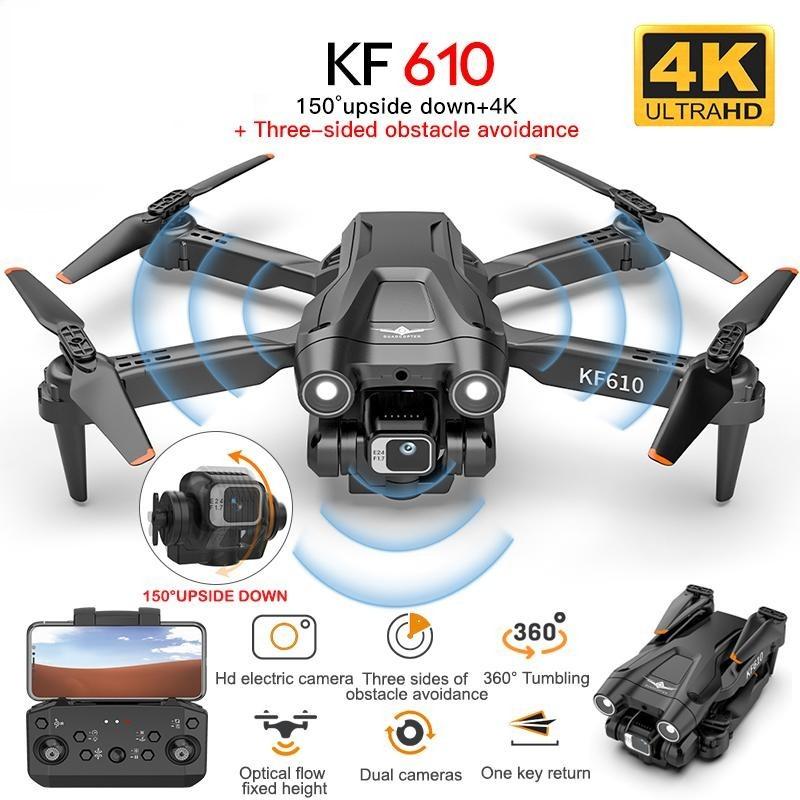 PRISMA New KF610 RC Drone 4K Dual Camera FPV Visual Obstacle Avoidance Optical Flow Positioning Wind-resistant Wide-angle Mini Folding