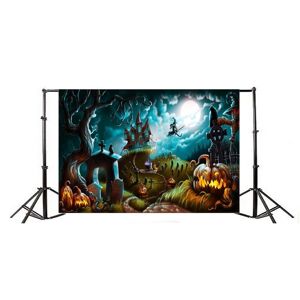 JX Household tools kitchen Mall 7x5ft Halloween Pumpkin Haunted House Vinyl Photography Background Backdrop Prop