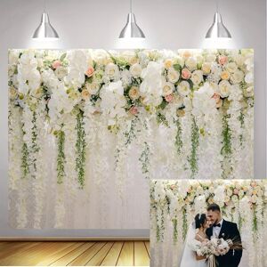 MG Decorative Home Wedding Backdrop Sweet White Flower Backdrops Engagement Party Flower Bridal Background For Wedding Photography Backdrops