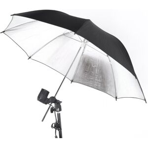 TOMTOP JMS 83cm 33in Studio Photo Strobe Flash Light Reflector Black Silver Umbrella