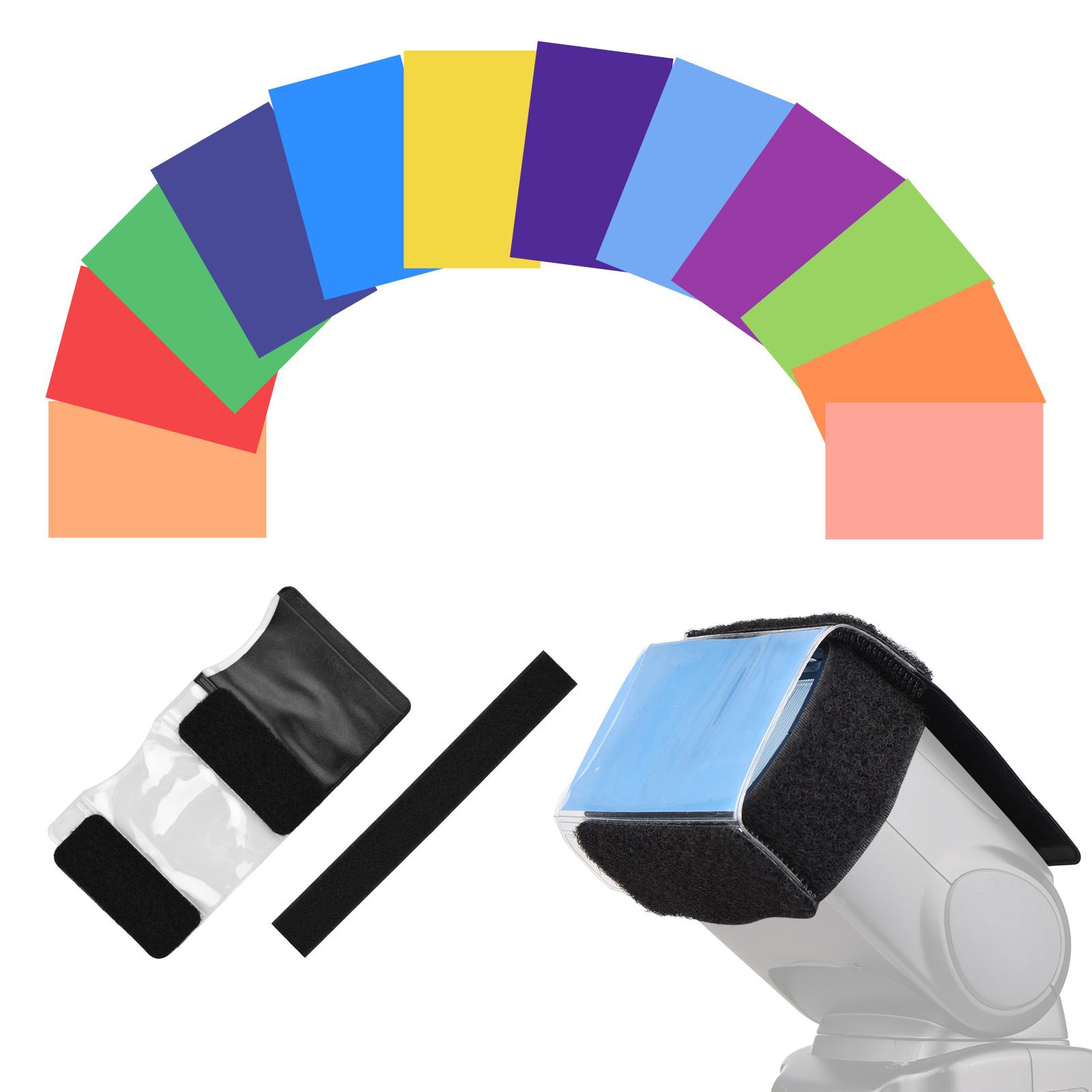 TOMTOP JMS 12pcs Universal Camera Flash Gels Lighting Filters Color Correction Filter Kit for Speedlight Easy