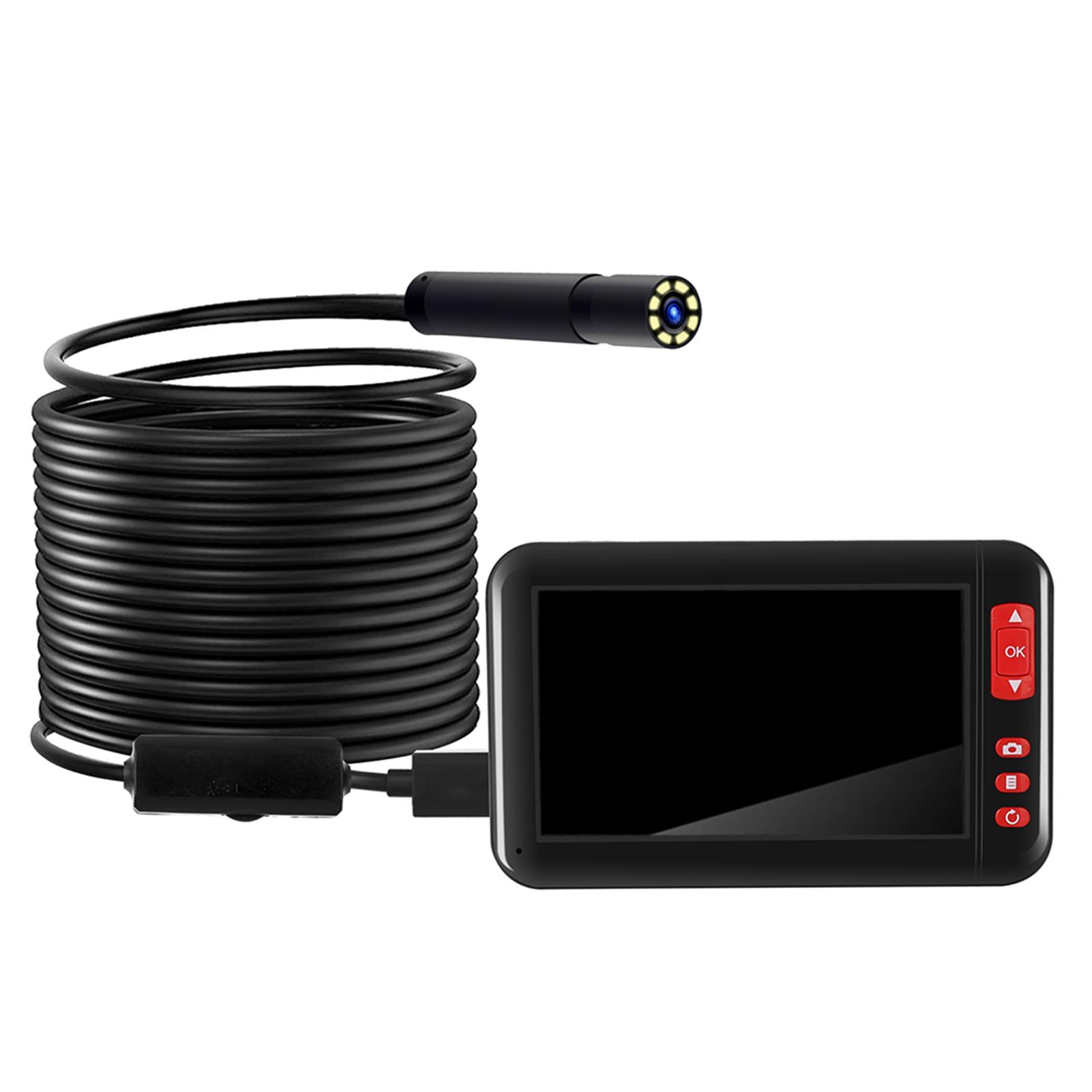 TOMTOP JMS Industrial Endoscope Borescope Inspection Camera Built-in 8pcs LEDs 8mm Lens with 4.3 Inch