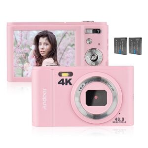 Andoer Portable Digital Camera 48MP 4K 2.8-inch IPS Screen 16X Zoom Self-Timer 128GB Extended