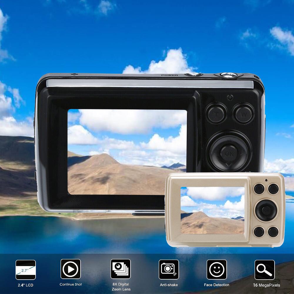 tabajw 2.4HD Screen Digital Camera 16MP Anti-Shake Face Detection Camcorder Blank