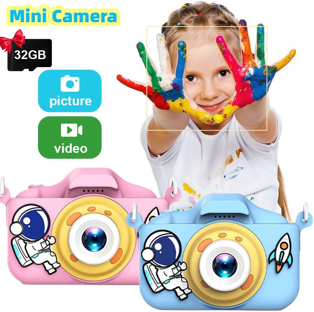 Electronic Outlets Children Mini Camera 1080P HD Toddler Digital Video Recoder 2.0-inch Kids Cameras with Silicone Cases Toys for Christmas Birthday Gifts