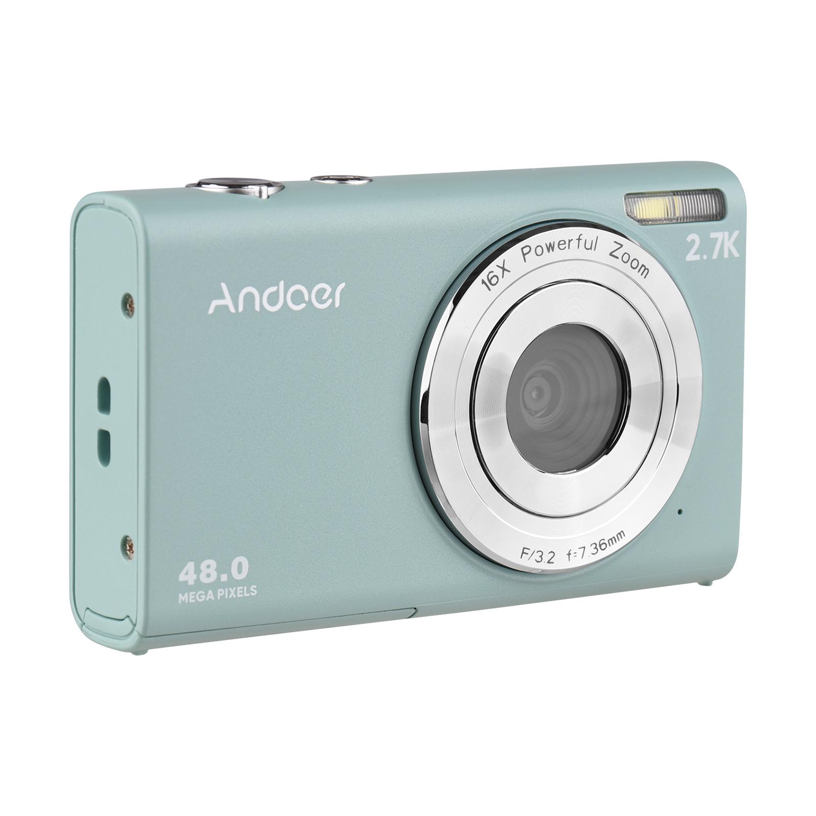 Andoer 2.7K Digital Camera Compact Video Camcorder 48MP Auto Focus 2.88 Inch IPS Screen 16X Zoom