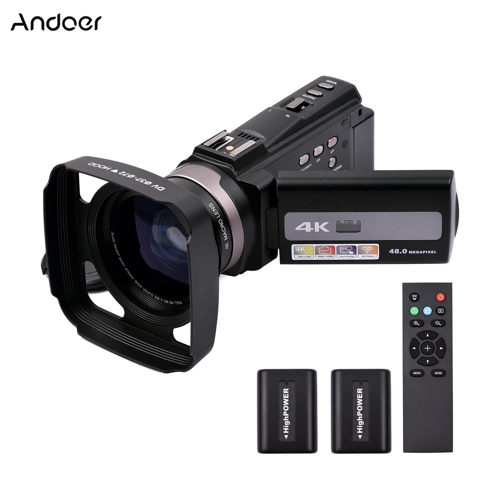 GoolRC Andoer 4K 60FPS Ultra HD Digital Video Camera DV Camcorder 48MP 16X Zoom 3-inch Rotatable LCD Touch
