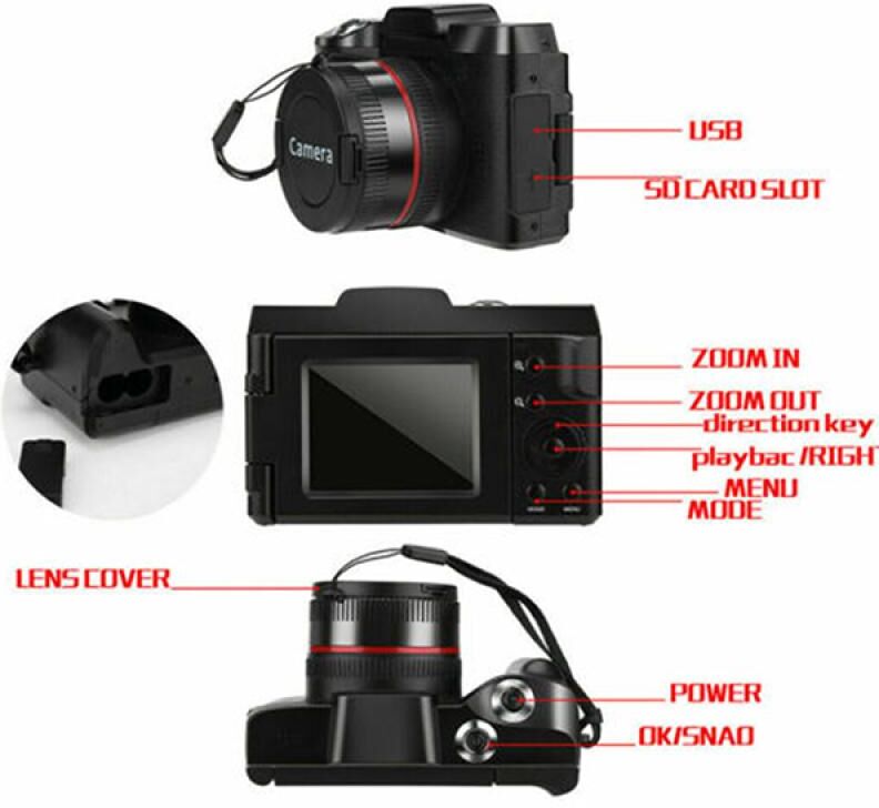 That Grocery Company Digital Full HD 16x Digital Camera Professional Video Camcorder Vlogging Camera