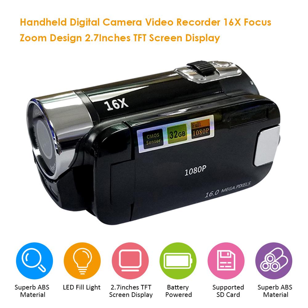 TOMTOP JMS Digital Camera Video Recorder 16X F-ocus Zoom Design 2.7Inches TFT Screen Display Supported S D