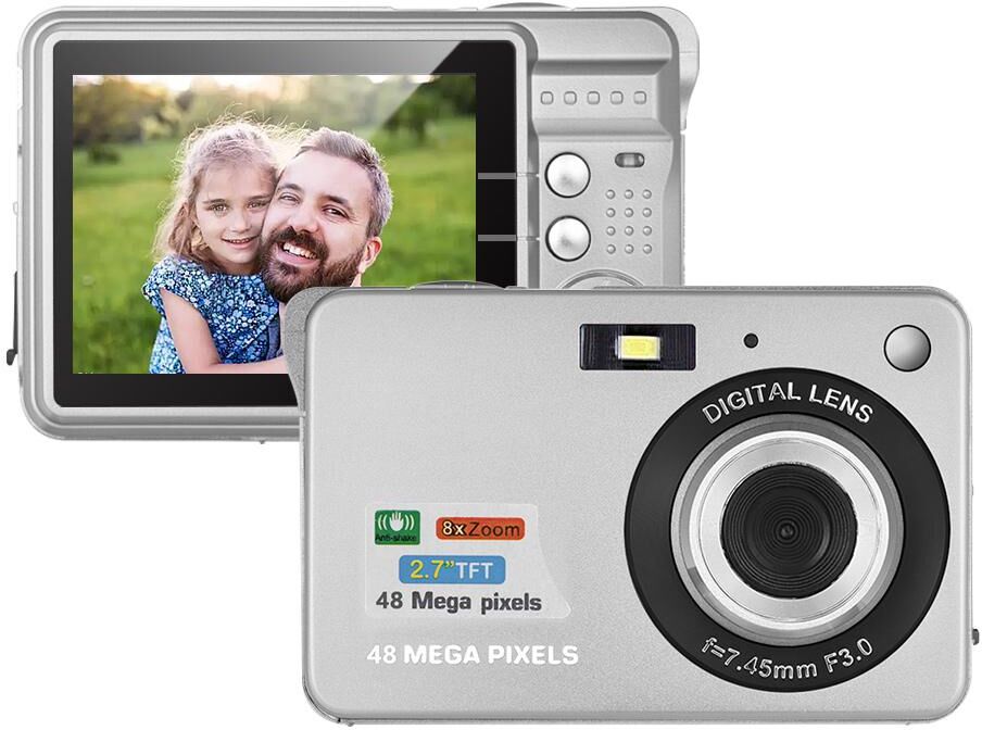 Essager Electronic 1080p Digital Camera Video Camcorder 48mp Anti-shake 8x Zoom 2.7" Lcd Screen Face Detact Built-in Battery For Kids Teens Gifts