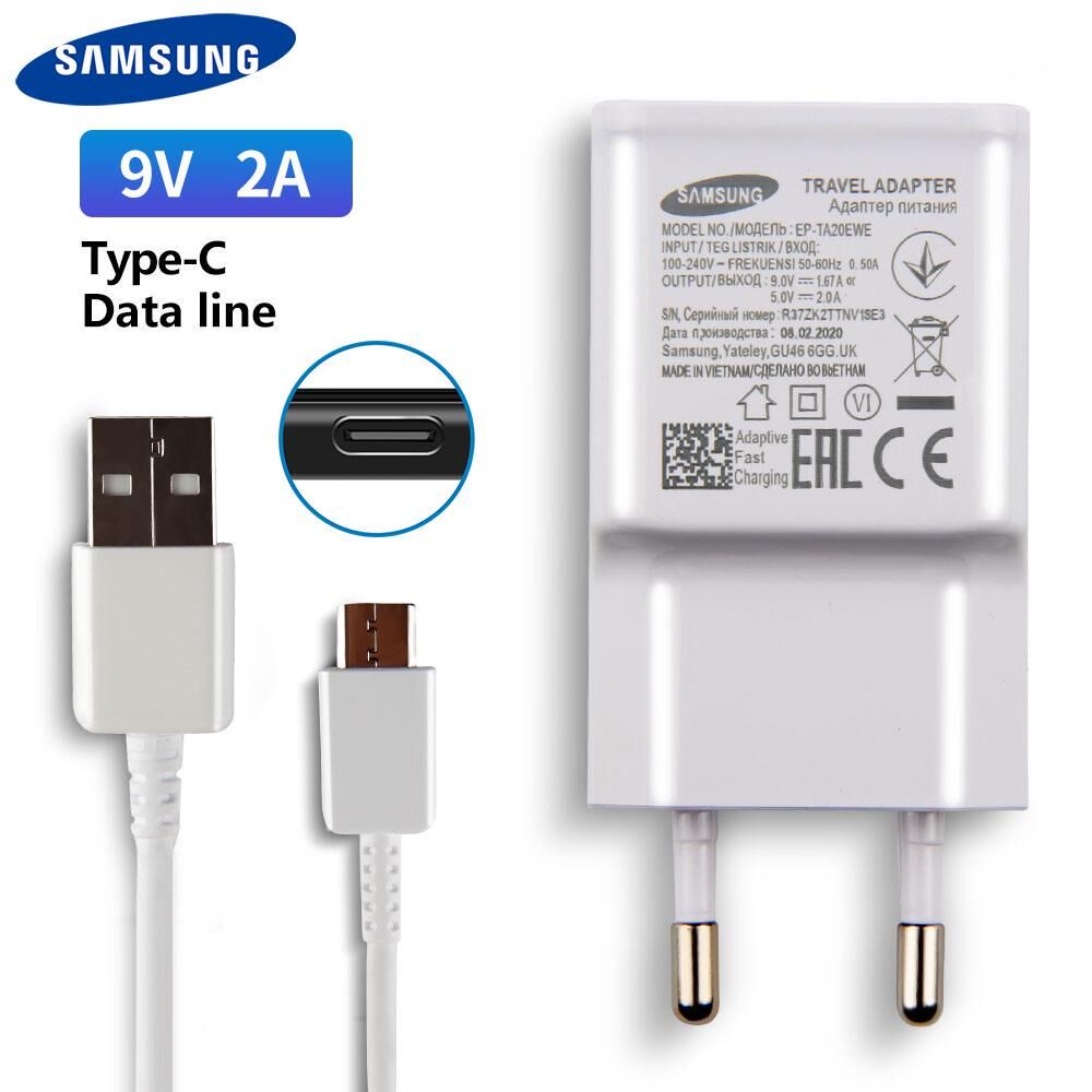 Original Fast Charging Charger For Samsung Galaxy Note10 S10 Plus S8 S5 S6 S7Edge S4 S3 I9300 A9100 A720 Micro Type-C USB Cable