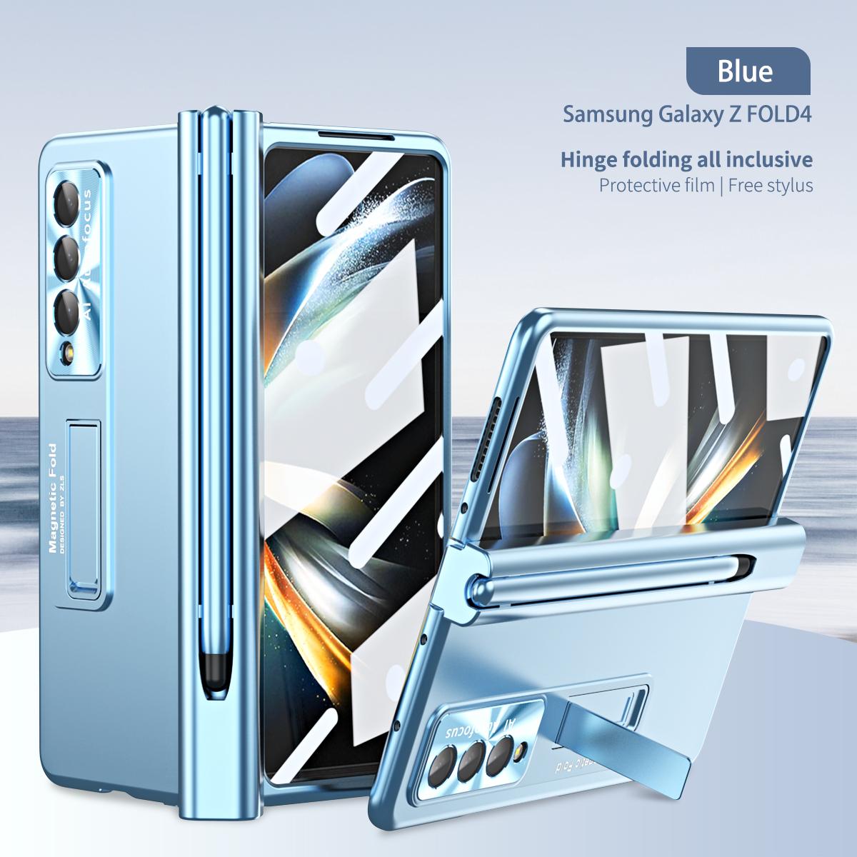 JHHC Magnetic Hinge Bracket Case for Samsung Galaxy Z Fold 5 4 3 5G Cover with S Pen Full Protection with Lens Film for Z Fold3 Fold4 Shockproof Cover
