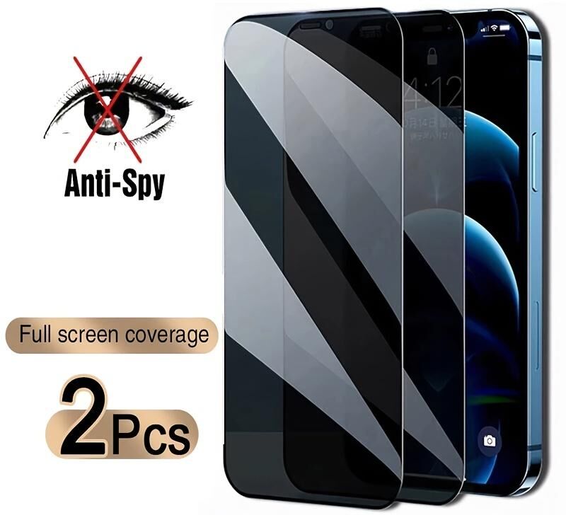 SamsungCase 2PCS Full Cover Anti-Spy Screen Protector Glass For iPhone 7 8 Plus X XS Max XR 11 12 13 14 Pro Max 12 13 Mini 14 Plus Privacy Screen Glass