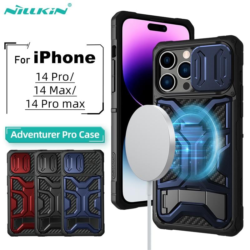 For iPhone 14 Pro Max Case NILLKIN Adventurer Pro Magnetic Case With Folding bracket Slide Camera Case For iPhone 14 Pro Plus