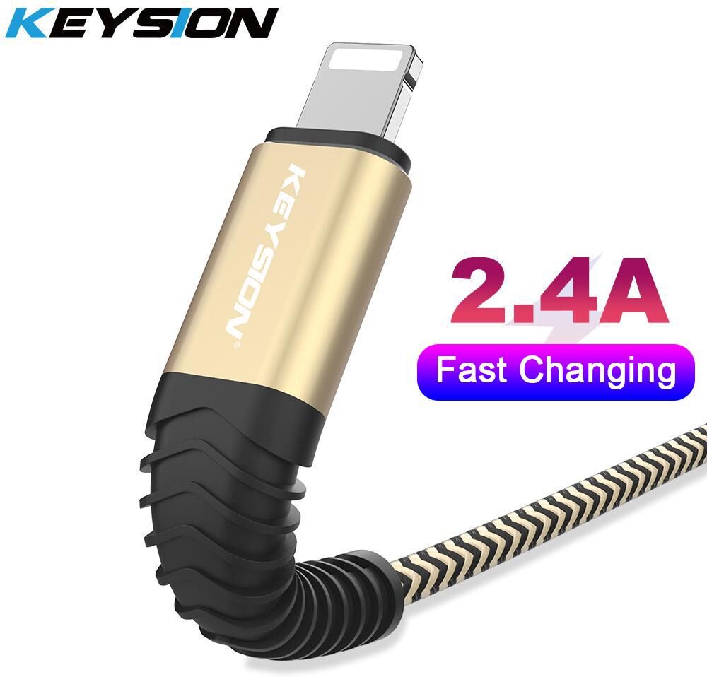 KEYSION USB Data Cable for iPhone 14 13 12 11 Pro Max Xs max Xr X 8 7 6 plus 6s 5 s plus iPad 2.4A Fast Charging Cable