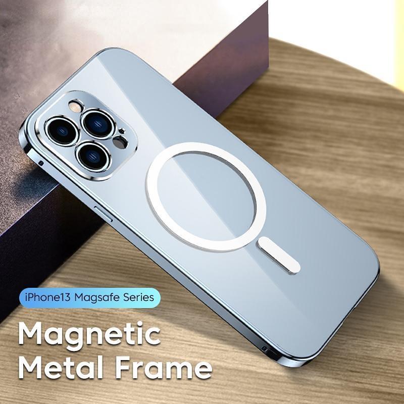 YuchenXuntuo Magnetic Case for iPhone 13 Pro Max for Magsafe Double-sided 360° Front Glass Phone Back Cover with Lens Protector