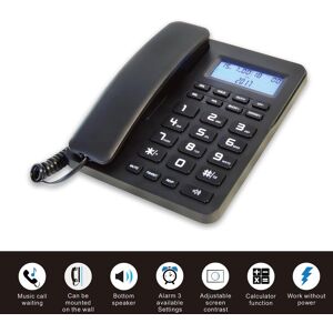 TOMTOP JMS Desktop Corded Landline Phone Fixed Telephone Big Button for Elderly Seniors Phone with LCD Display