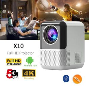 YJMP X10 WiFi Bluetooth Support 1080P Projector HD Movie Beamer Android 10 4k Video Home Theater Sync iOS Android PK T2 MAX